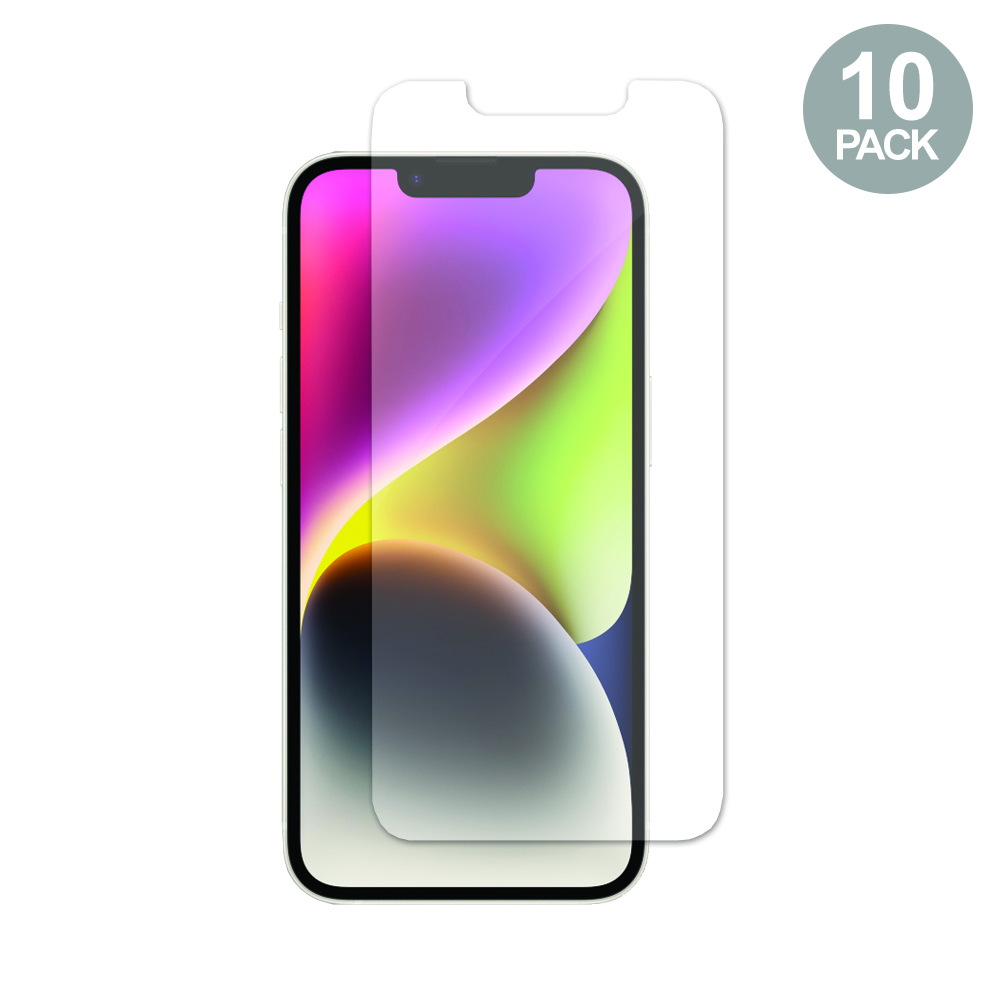 Uolo Shield Glass Bulk 10 Pack, iPhone 14/13/13 Pro/12/12 Pro